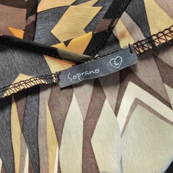 Soprano Dress Open Shoulders Geometric print  Boho Size M - Picture 4 of 6